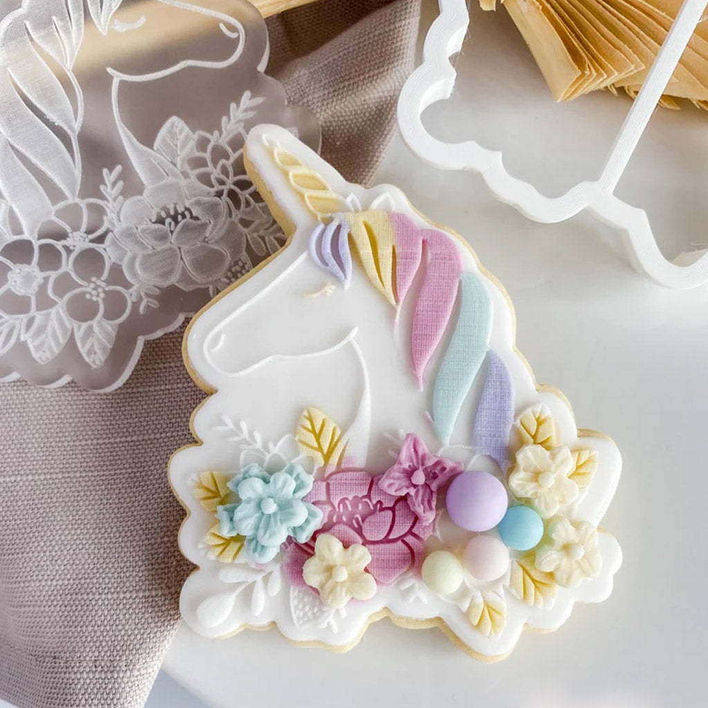 FLOWER UNICORN STAMPO 3D E CUTTER OH MY COOKIE (7887988687094)