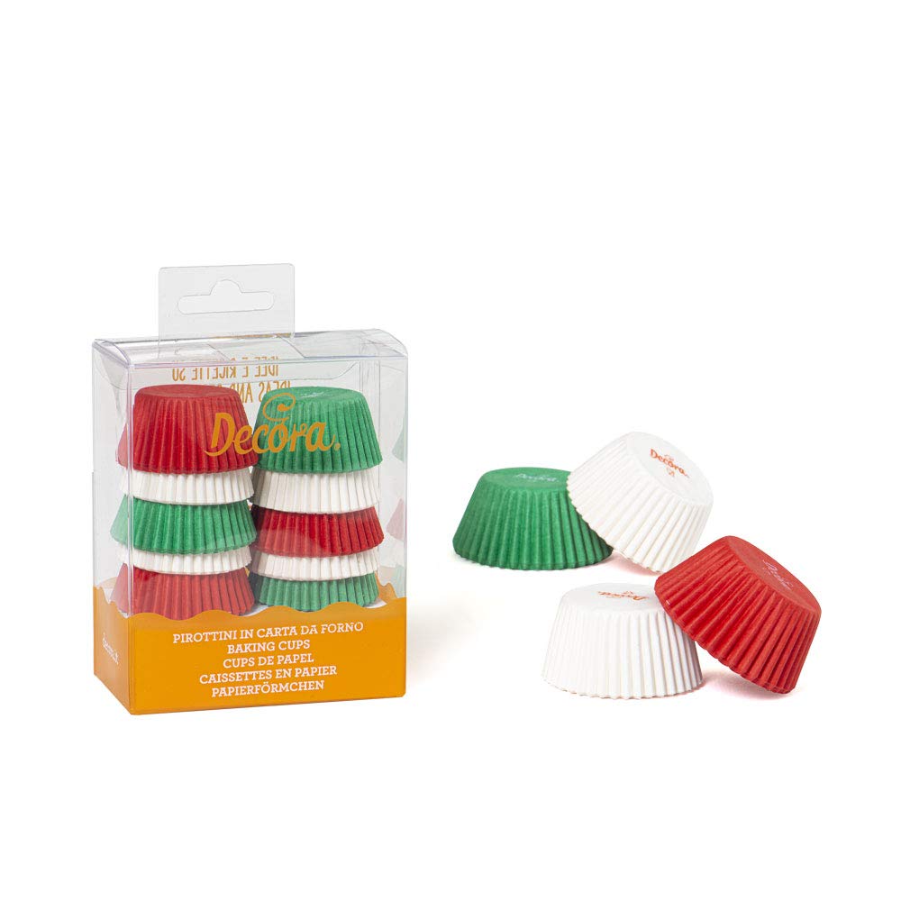 Pirottini mini muffin bianco rosso verde Decora (5313813414054)
